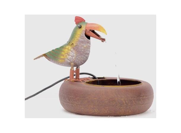 Fontene fugl metall 39x30x30cm 