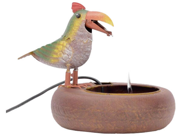 Fontene fugl metall 39x30x30cm 