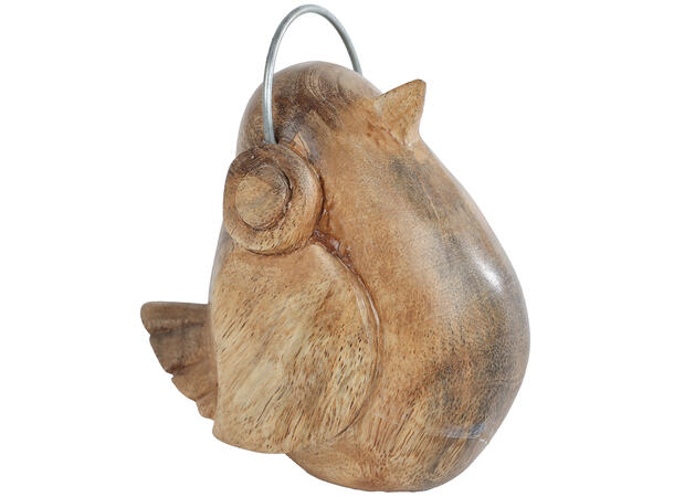 Fugl m/headset mango natur 10x10x6,5cm 
