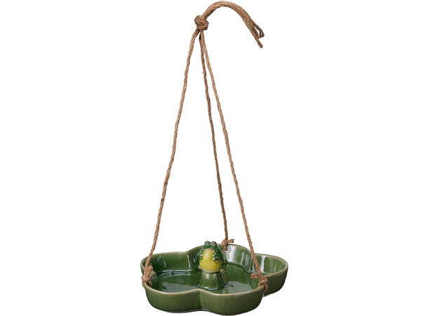 Fuglebad porselen blomst 20x7,5cm 3ass 