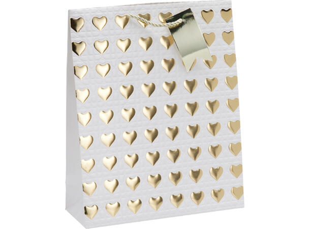 Gavepose 32x26x10cm rosa/krem/gull 2ass Forpakn.24stk 