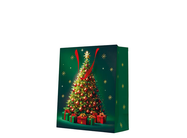 Gavepose Juletre grønn 26,5x13x33,5 