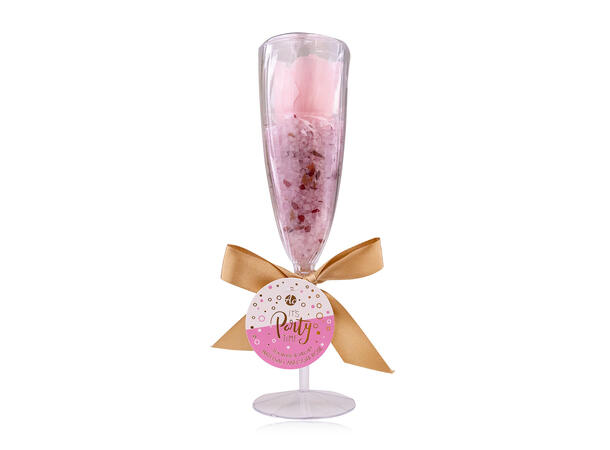 Gavesett 100gr badesalt rose PE ch.glass Vegansk Uten parabener/SLES 