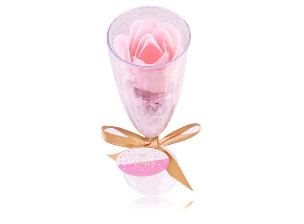 Gavesett 100gr badesalt rose PE ch.glass Vegansk Uten parabener/SLES 