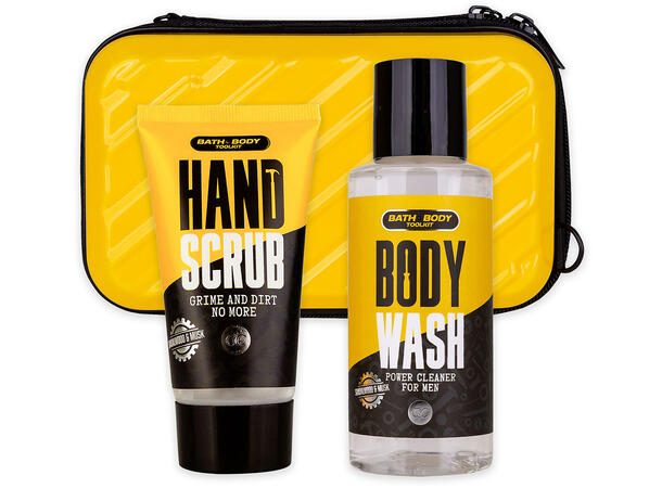 Gavesett hardplast veske Dusjsåpe skrubb Sandal & Musk Vegansk Uten paraben/SLES 