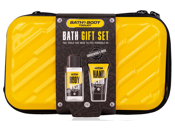 Gavesett hardplast veske Dusjsåpe skrubb Sandal & Musk Vegansk Uten paraben/SLES 