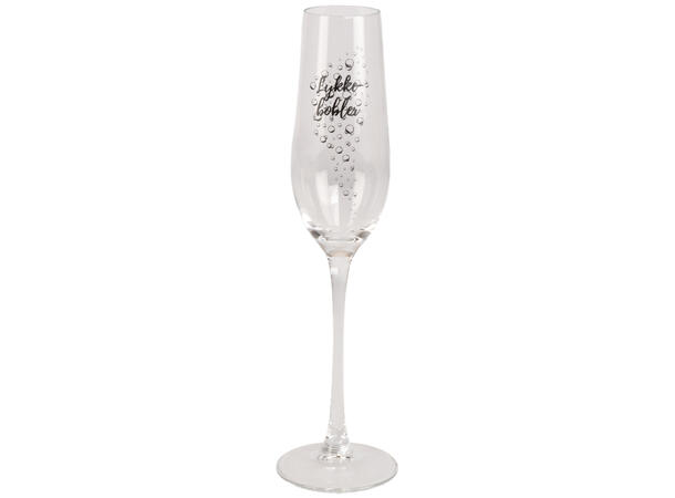 Glass champagne Lykkebobler 24cm 