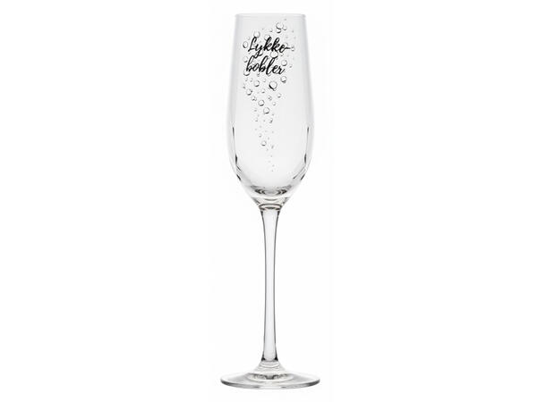 Glass champagne Lykkebobler 24cm 