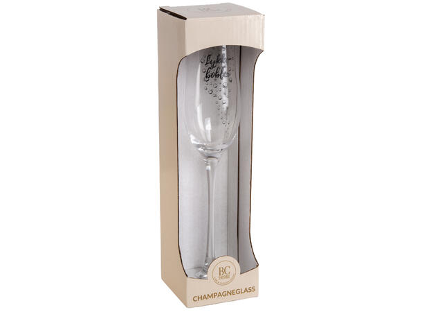 Glass champagne Lykkebobler 24cm 