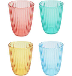 Glass stripet 11cm 4ass 300ml Forpk 24stk PP materiale