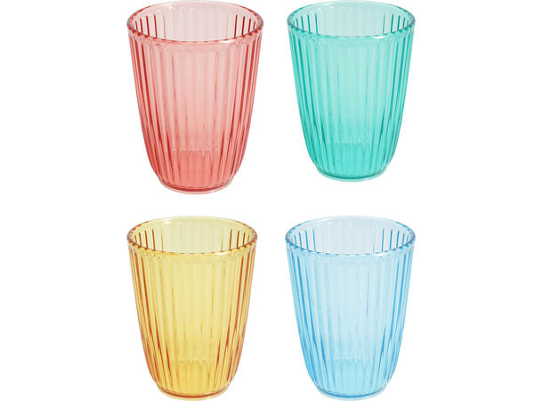 Glass stripet 11cm 4ass 300ml Forpk 24stk PP materiale 