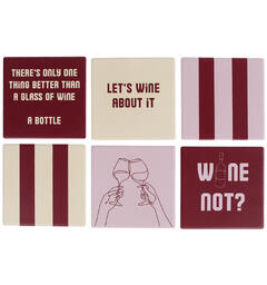 Glassbrikke keramikk Wine 10x10cm 6ass Display 36stk