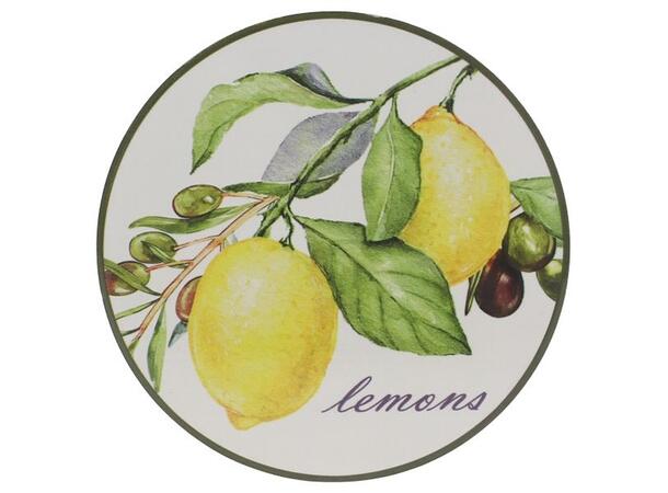 Glassbrikke m/sitron keramikk Dia 11cm Forpk 16stk 