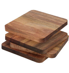 Glassbrikker akasietre 10x10cm 4stk Forpk 12sett