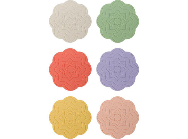 Glassbrikker silikon ass blomster 6stk 