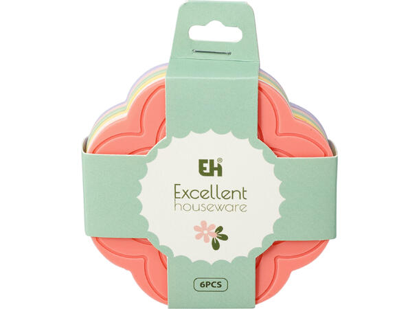 Glassbrikker silikon ass blomster 6stk 