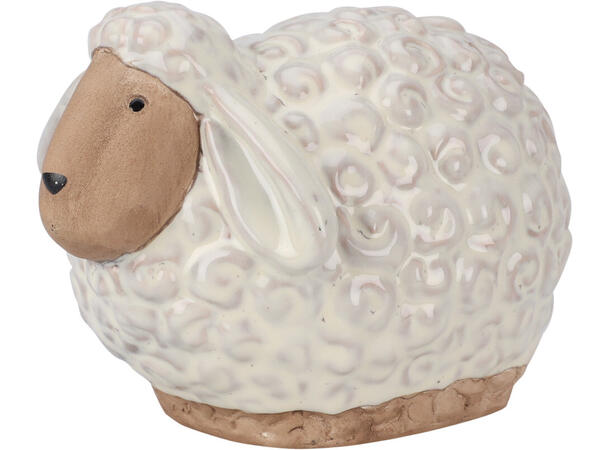 Gårdsdyr glasert porselen 7x9x8cm 3ass 