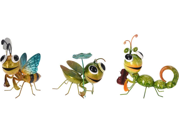 Hagedyr insekt metall 18x10x21cm 3ass 