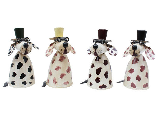 Hagepynt hund prikket metall 14x11x19cm 