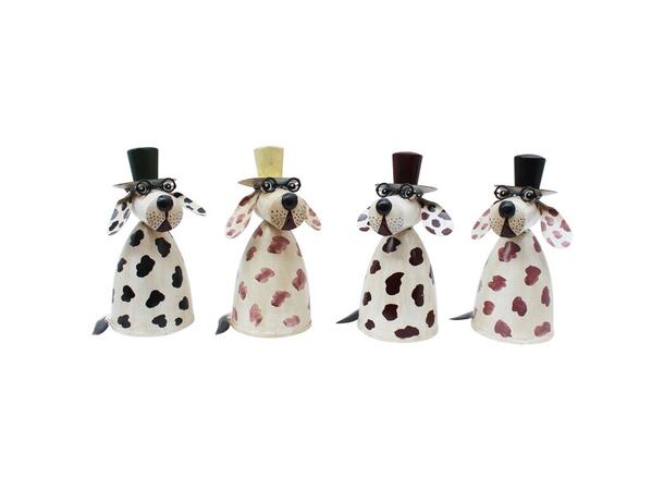 Hagepynt hund prikket metall 14x11x19cm 