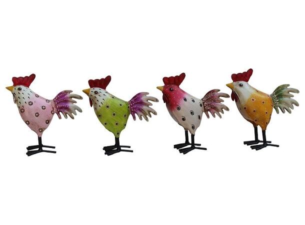 Hane stående mix metall 13x7x16cm 4ass Forpk 8stk 