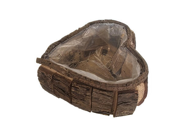 Hjerte potte tre m/plast 14x12x7,5cm 