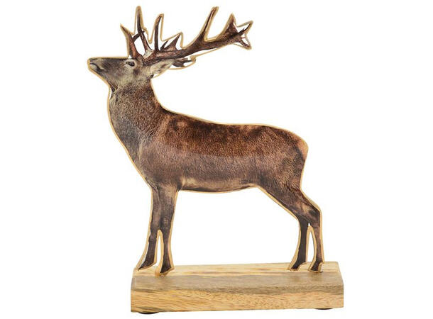 Hjortedyr stående tre/metall 18x5,5x23cm 