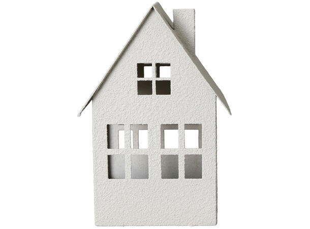 Hus telys beige metall 10,5x11x16,5cm Til telys og led telys 