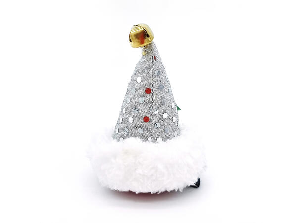 Hårklips nisselue hvit m/dekor 