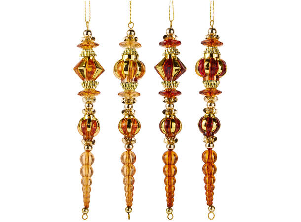 Julepynt gull/amber diamant 17cm 4ass Display 40stk 