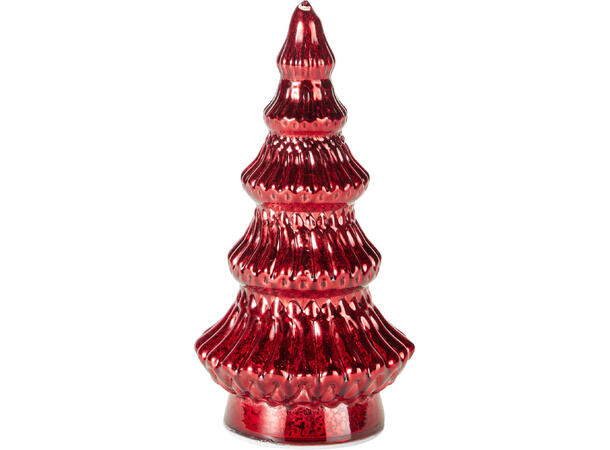 Juletre glass burgunder 10 LED 18cm 2ass Batteri 3xAAA 