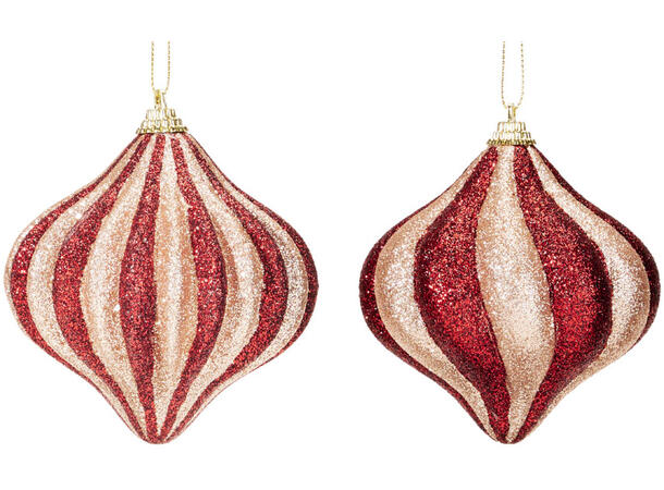 Juletrekule løk burgunder 10cm 2ass Display 12stk Julekuler av polyfoam 