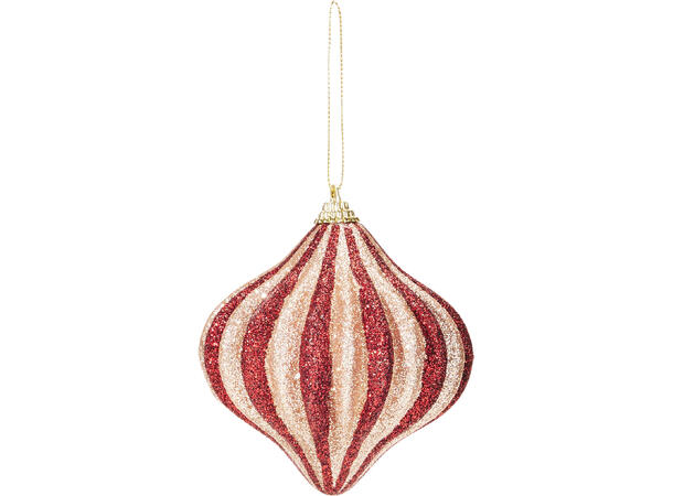 Juletrekule løk burgunder 10cm 2ass Display 12stk Julekuler av polyfoam 