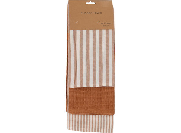 Kjøkkenhåndkle bomull 70x45cm 9ass Farger: sort, brun, sand 