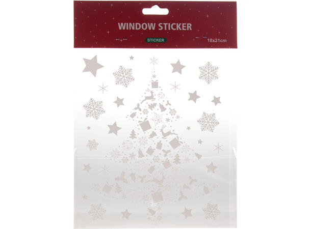 Klistremerke til vindu jul 18x21cm 4ass Display 96stk ass sjablonger 
