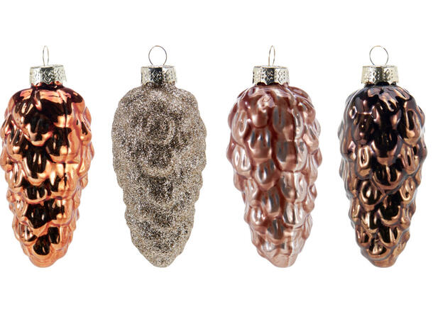 Kongler glass amber 8,6cm 9stk 9 stk i sort gaveeske 