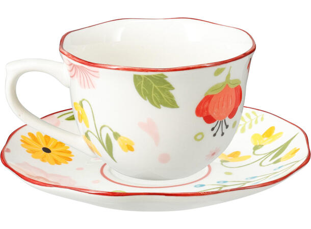 Kopp m/fat sommerblomst 220ml h:6,5cm 