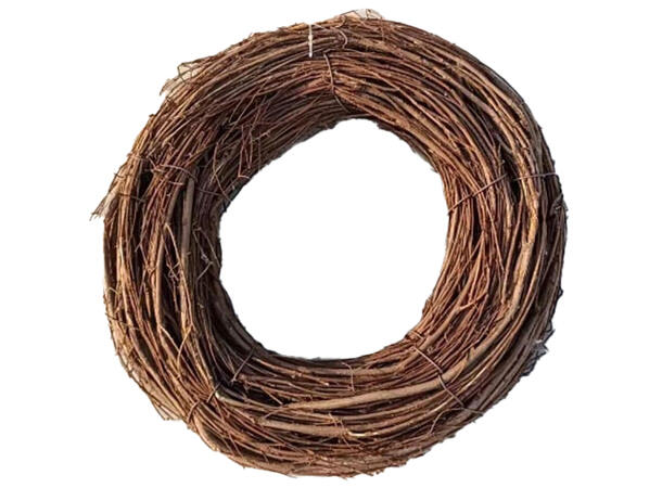 Krans brun flettet bambus 35x35x9cm 