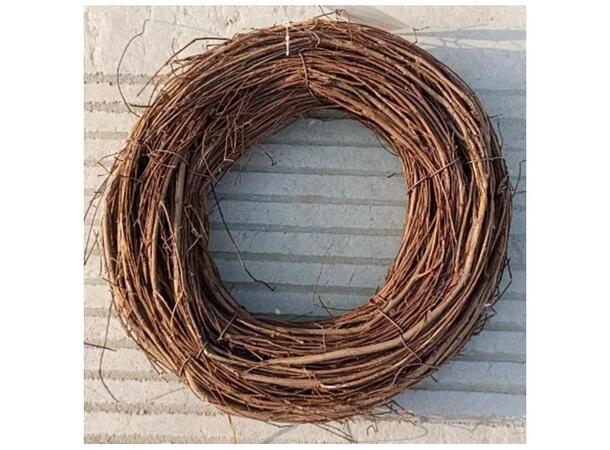 Krans brun flettet bambus 35x35x9cm 