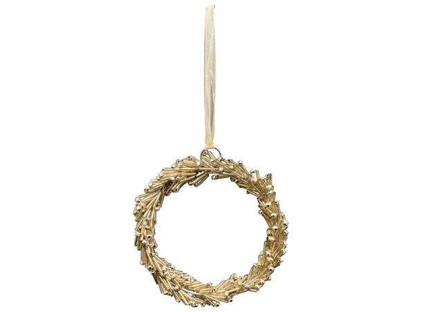 Krans henge akryl/metall gull 10cm Forpk 12stk 