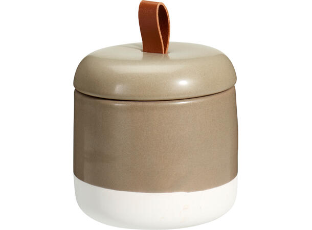 Krukke keramikk/PU 10x10cm 3ass 