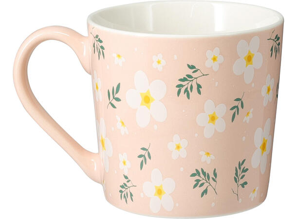 Krus blomsterdesign 9cm 370ml 4ass 