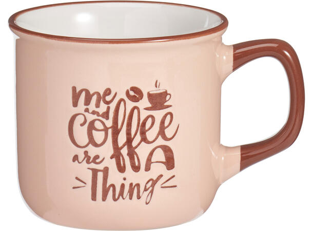 Krus espresso keramikk 10x7,5x6,5cm 4ass 16stk i display. .ed pregede kaffetekst 