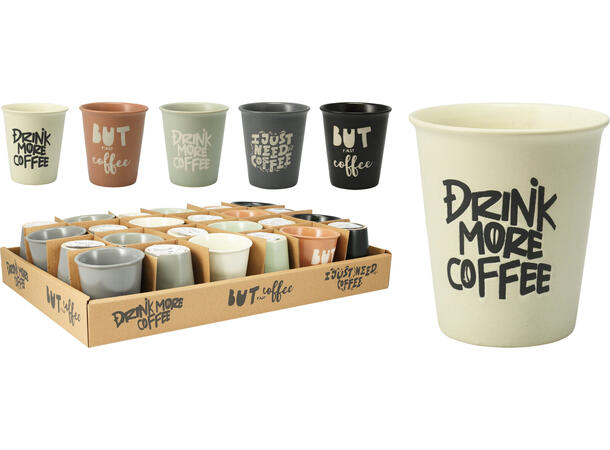 Krus keramikk 7,5x8,5cm 200ml 6ass Display 24stk 