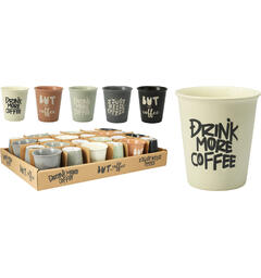 Krus keramikk 7,5x8,5cm 200ml 6ass Display 24stk