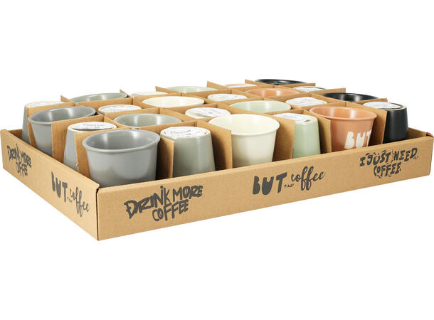 Krus keramikk 7,5x8,5cm 200ml 6ass Display 24stk 