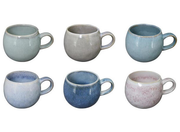 Krus kopp glasert steingods 12x9cm 6ass Volum: 0,5 liter 