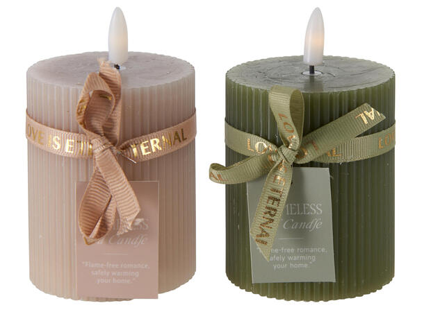 Kubbelys LED stripet 7x9cm 3ass Batteri 2xAAA ikke inkl Timer 8/16t 