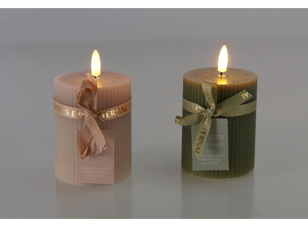 Kubbelys LED stripet 7x9cm 3ass Batteri 2xAAA ikke inkl Timer 8/16t 