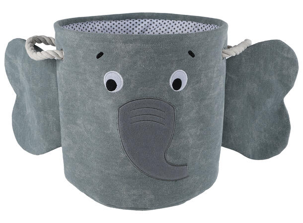 Kurv elefant grå/beige/rosa 30x30cm 3ass Forpk 6stk Baby 